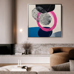 Abstract 1115 Canvas Art 16" x 16" / 40 x 40 cm / Black