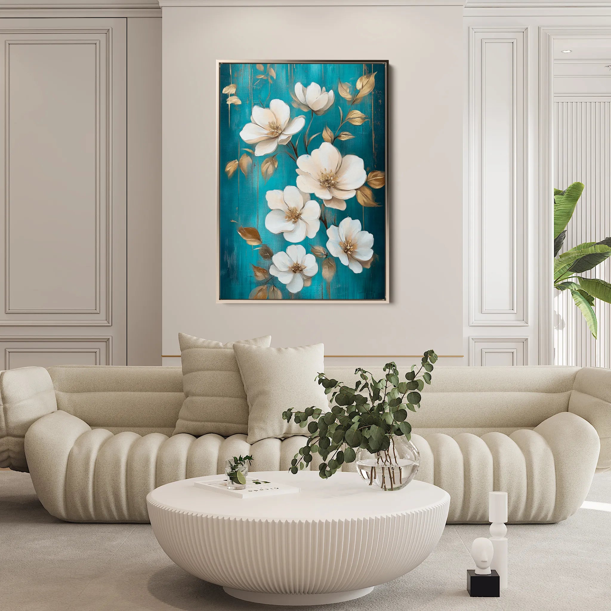Floral 1115 Canvas Art 18" x 24" / 45 x 60 cm / Black