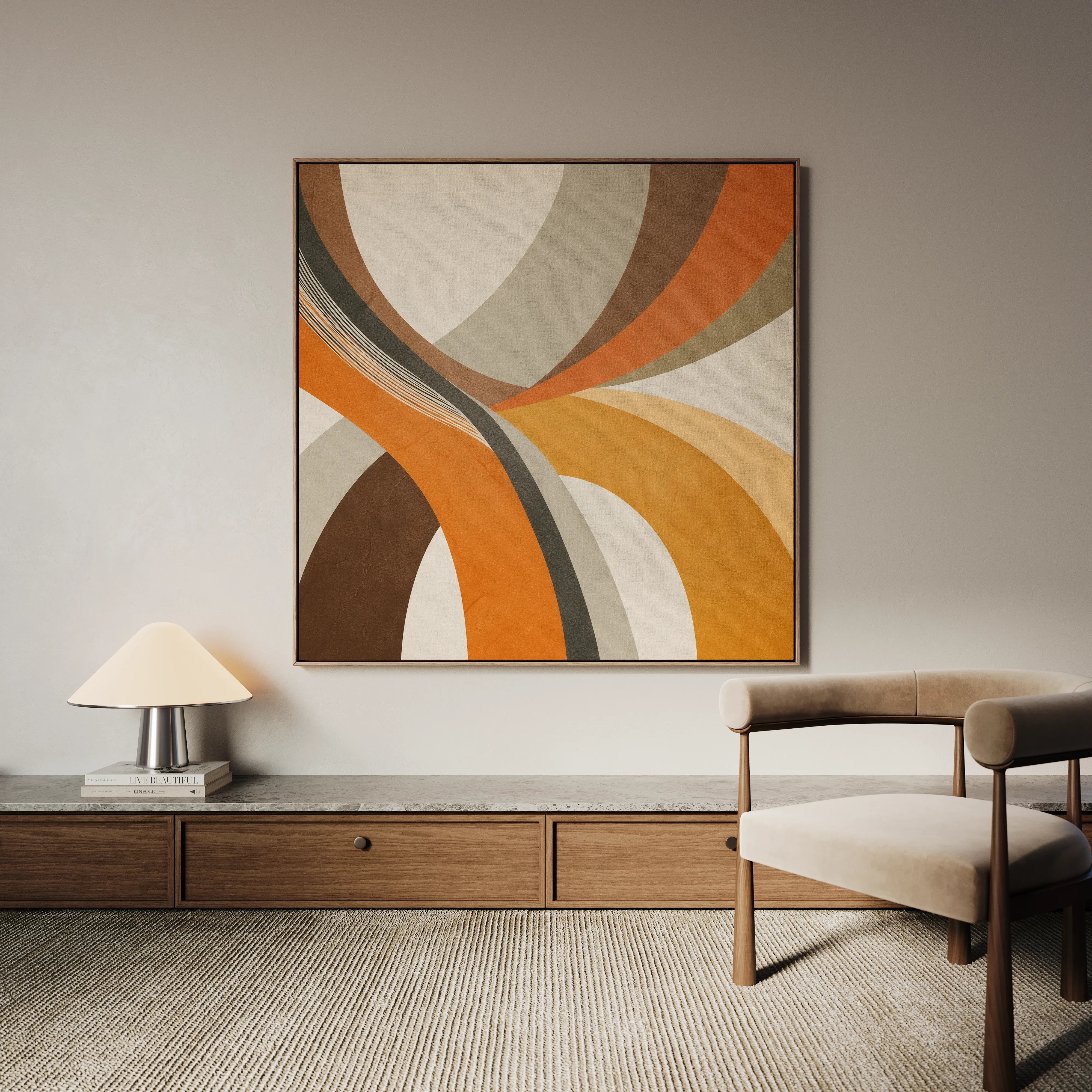Abstract 1116 Canvas Art 16" x 16" / 40 x 40 cm / Black