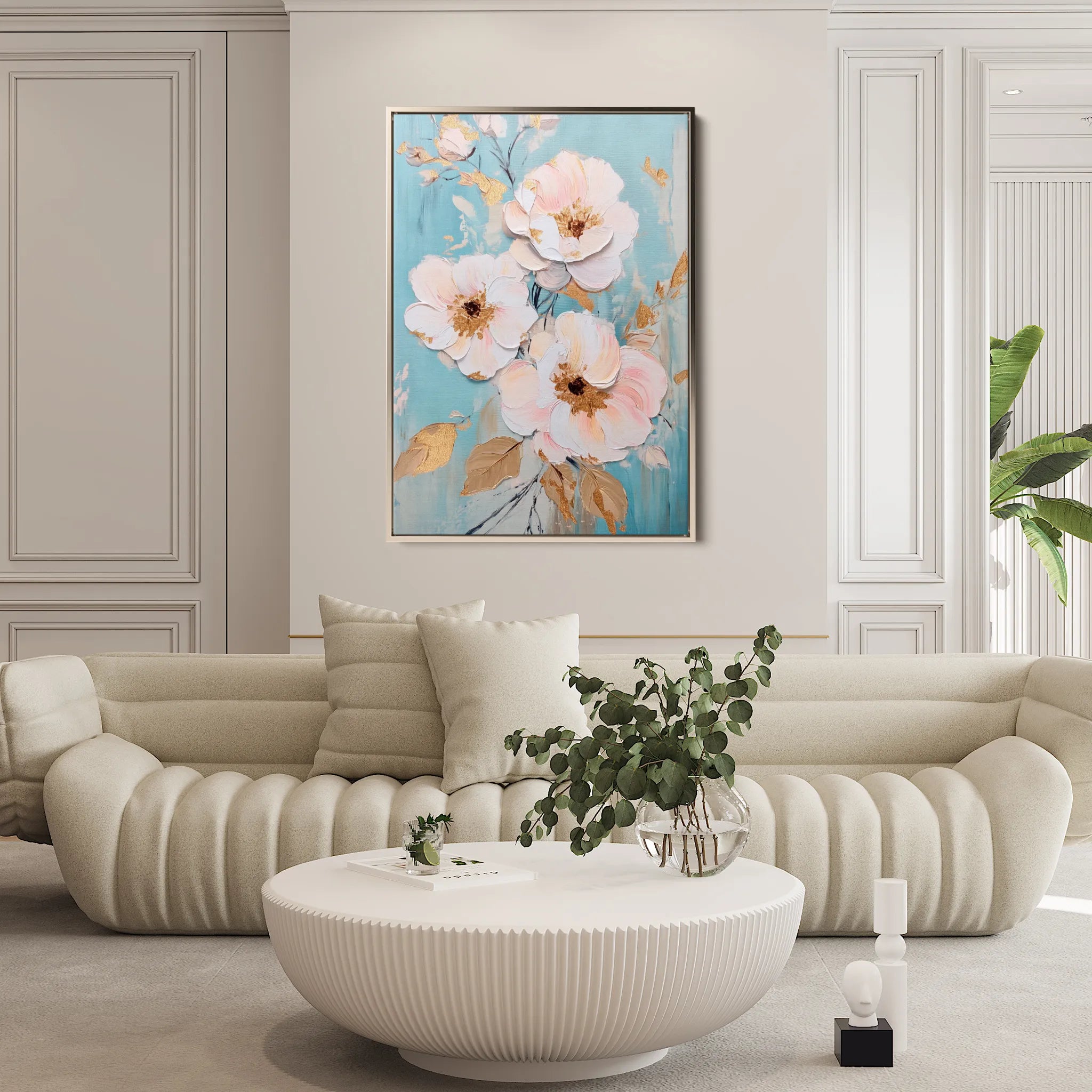 Floral 1116 Canvas Art 18" x 24" / 45 x 60 cm / Black