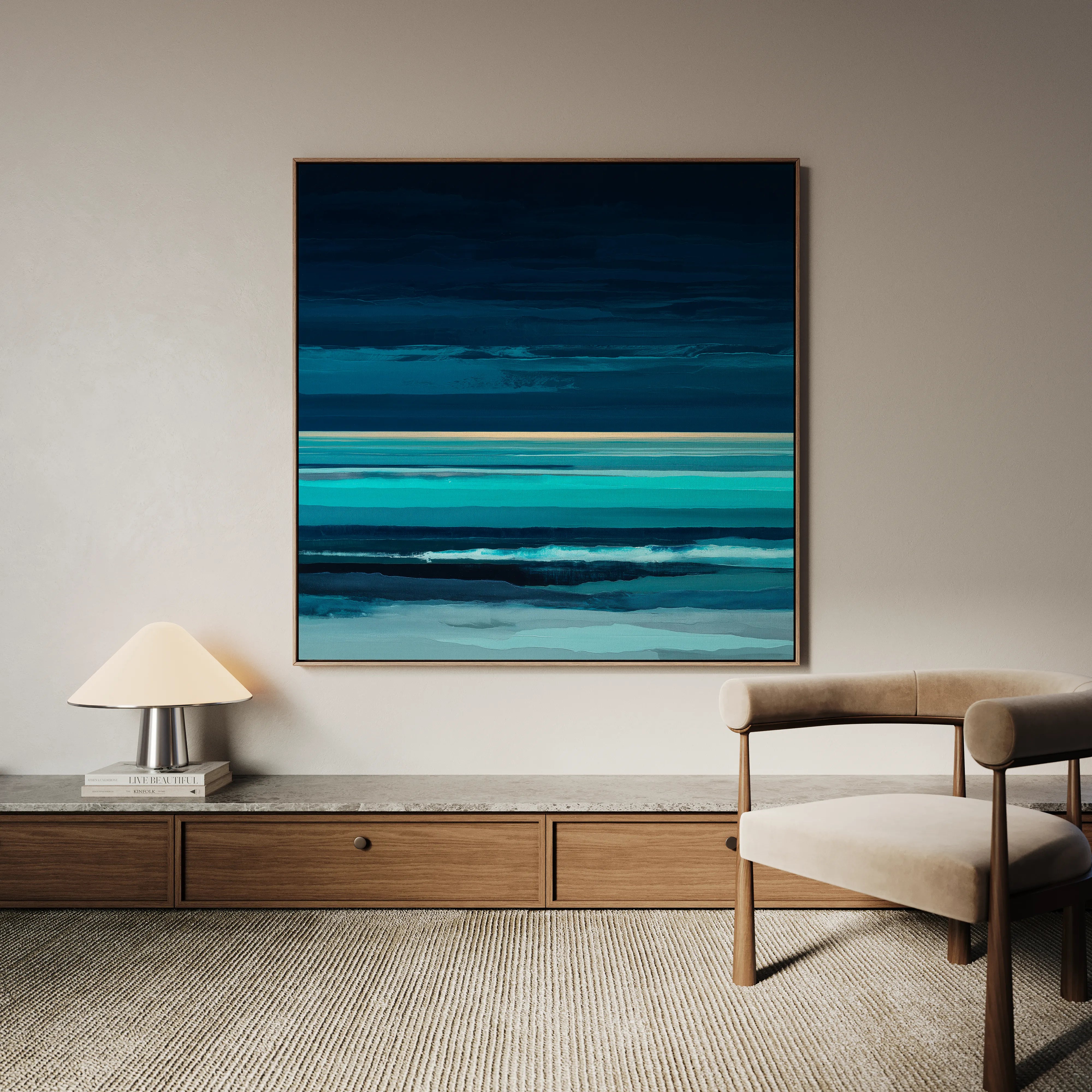 Abstract 1117 Canvas Art 16" x 16" / 40 x 40 cm / Black