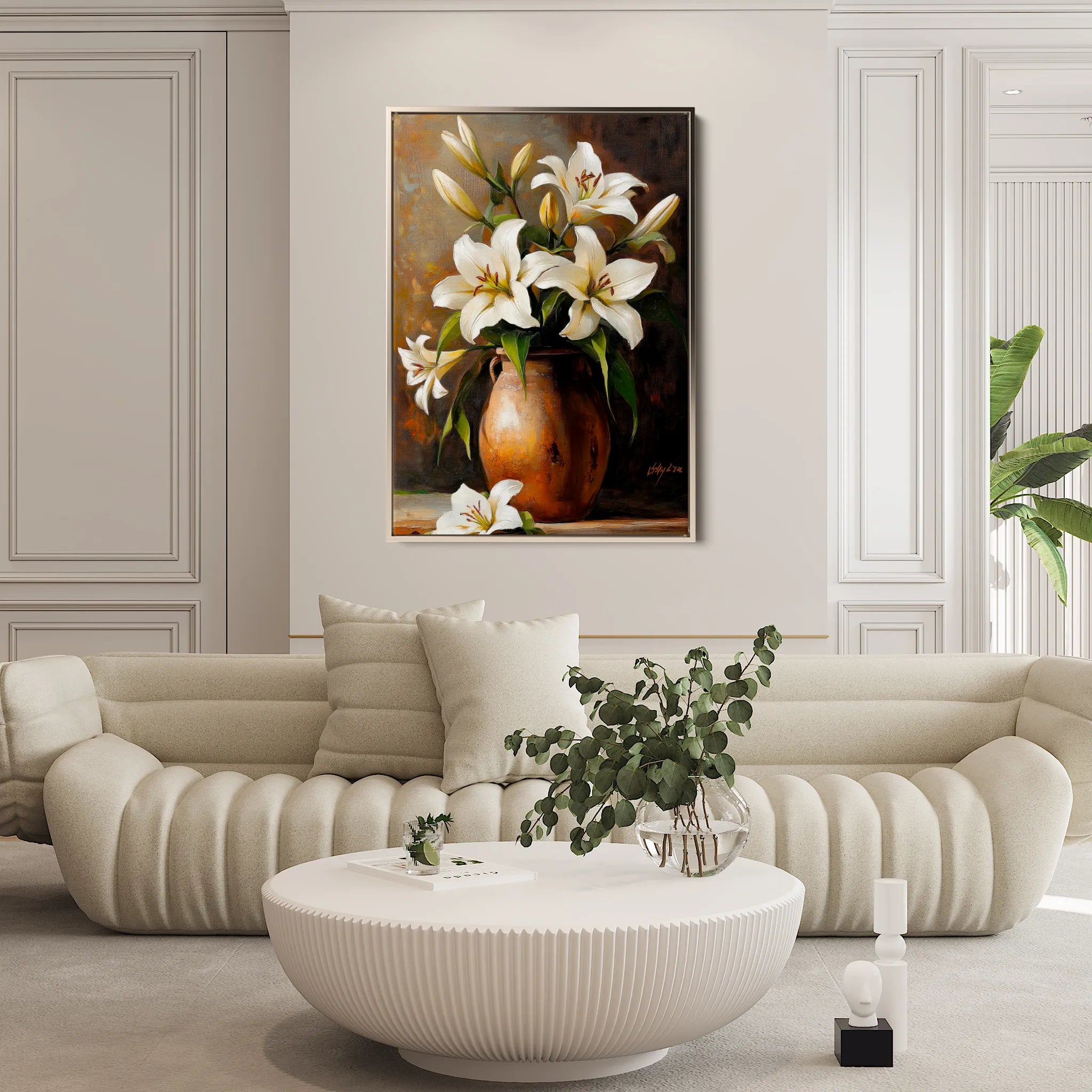 Floral 1117 Canvas Art 18" x 24" / 45 x 60 cm / Black