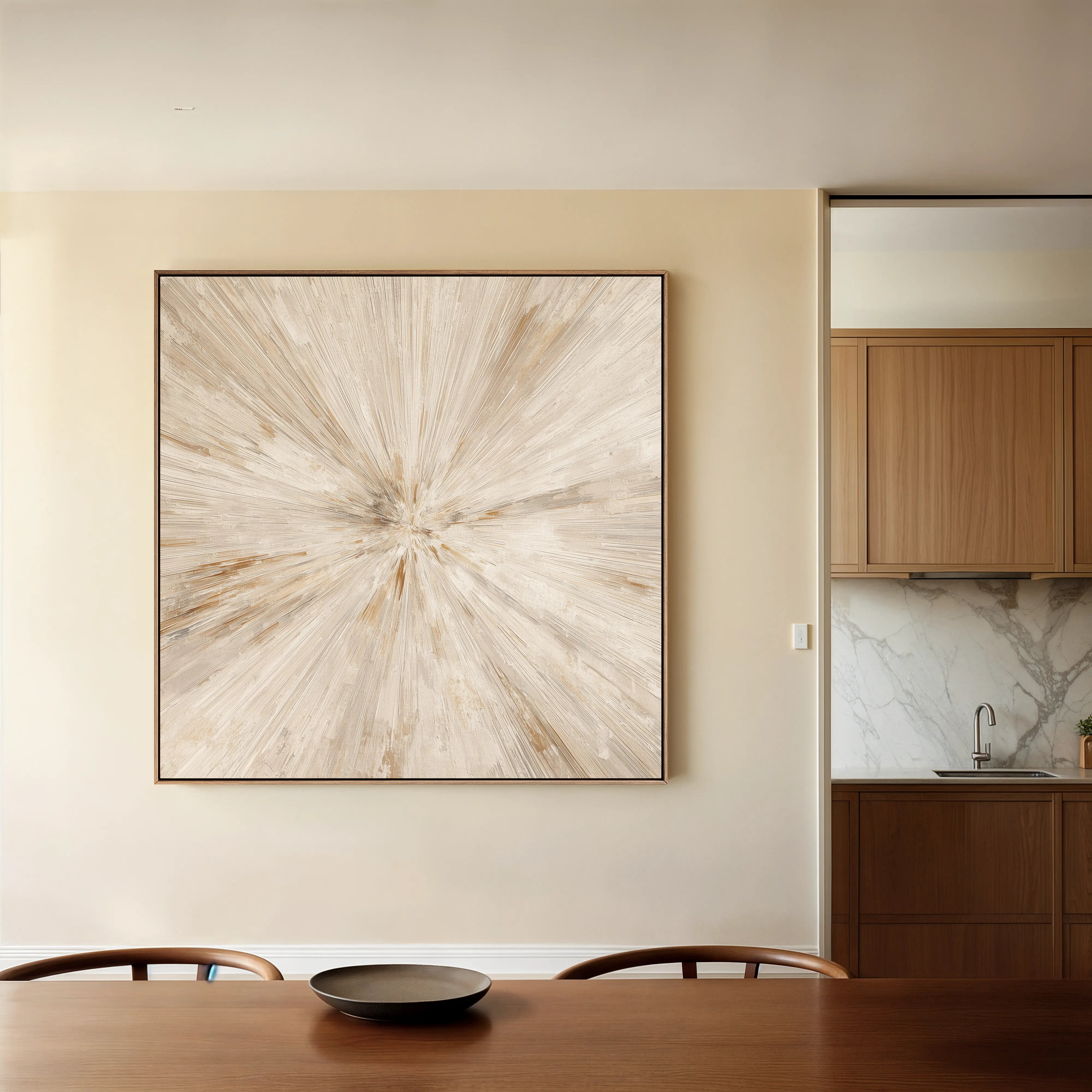 Abstract 1118 Canvas Art 16" x 16" / 40 x 40 cm / Black