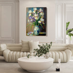 Floral 1118 Canvas Art 18" x 24" / 45 x 60 cm / Black