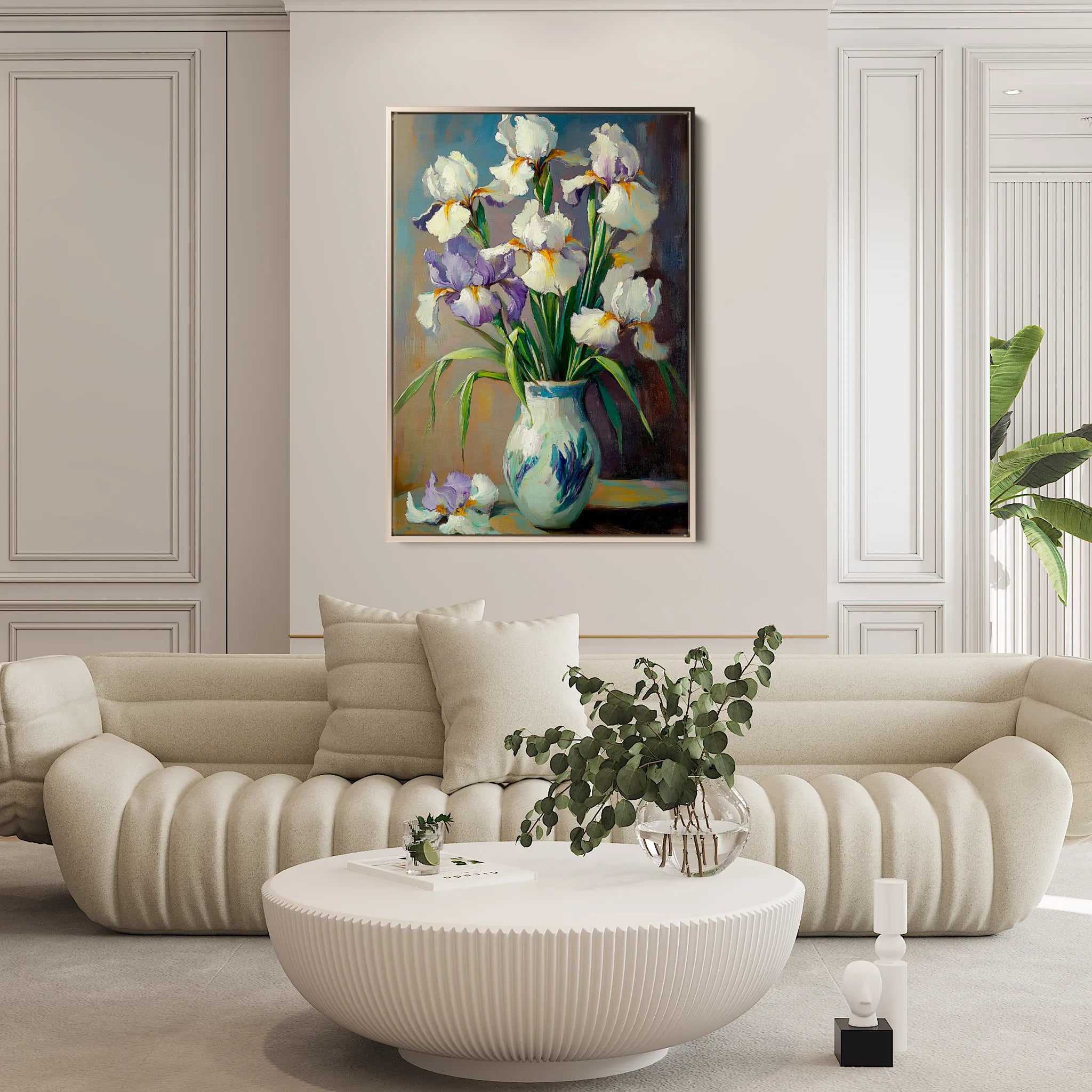 Floral 1118 Canvas Art 18" x 24" / 45 x 60 cm / Black
