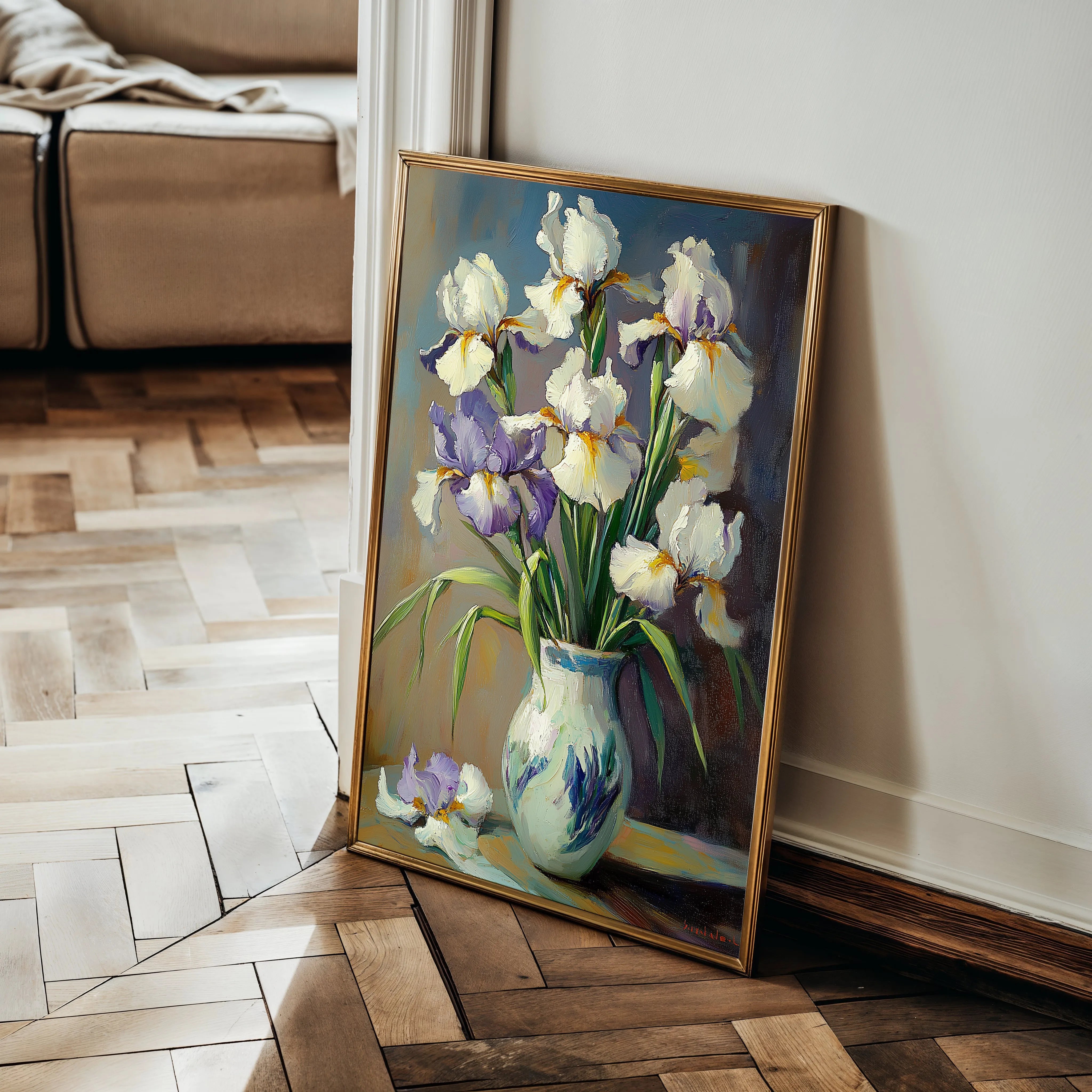 Floral 1118 Canvas Art 18" x 24" / 45 x 60 cm / Black