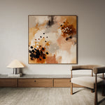 Abstract 1119 Canvas Art 16" x 16" / 40 x 40 cm / Black