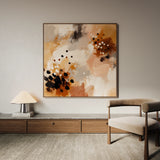 Abstract 1119 Canvas Art 16" x 16" / 40 x 40 cm / Black