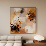 Abstract 1119 Canvas Art 16" x 16" / 40 x 40 cm / Black