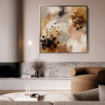 Abstract 1119 Canvas Art 16" x 16" / 40 x 40 cm / Black