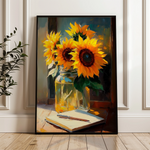 Floral 1119 Canvas Art 18" x 24" / 45 x 60 cm / Black
