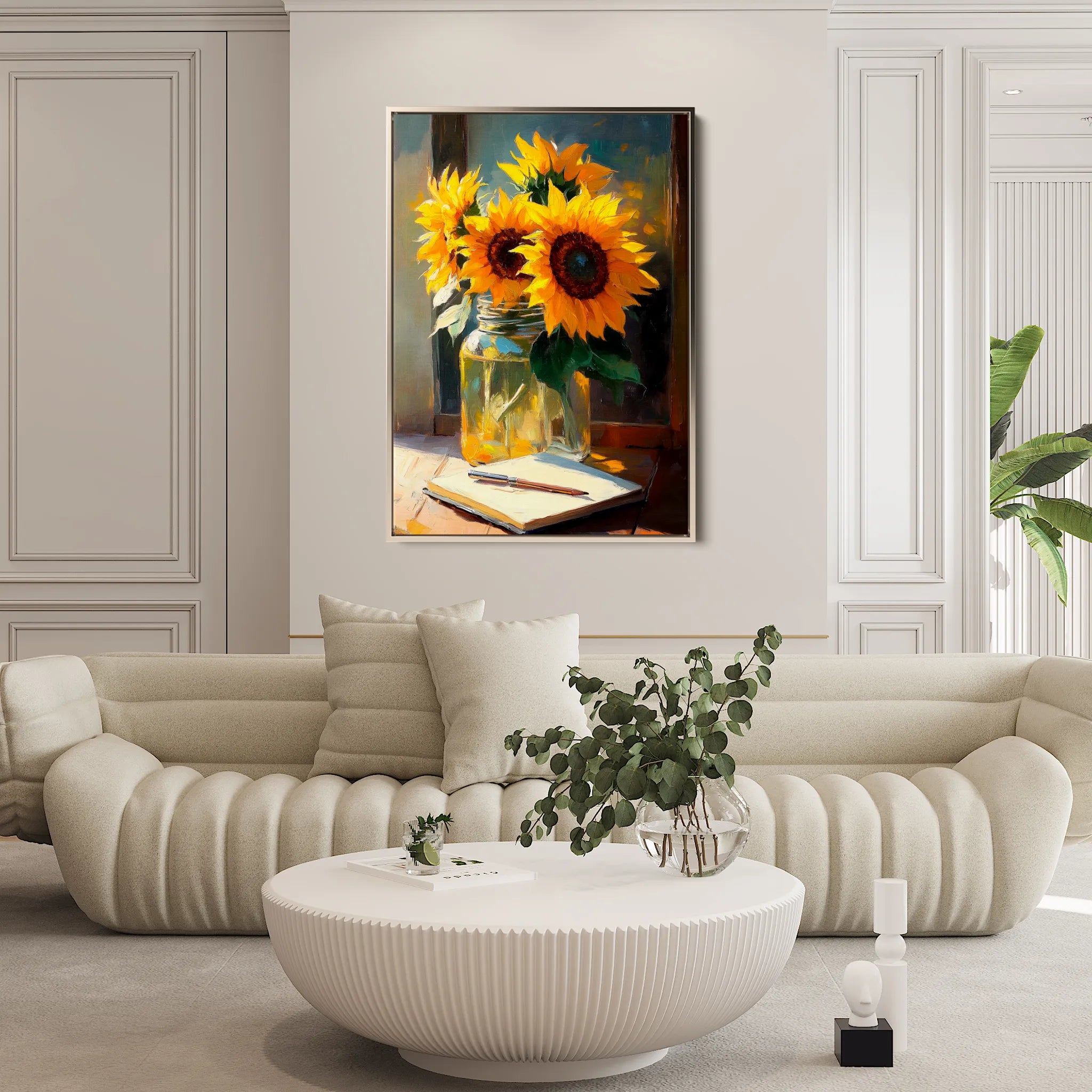 Floral 1119 Canvas Art 18" x 24" / 45 x 60 cm / Black
