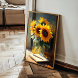 Floral 1119 Canvas Art 18" x 24" / 45 x 60 cm / Black