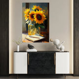 Floral 1119 Canvas Art 18" x 24" / 45 x 60 cm / Black