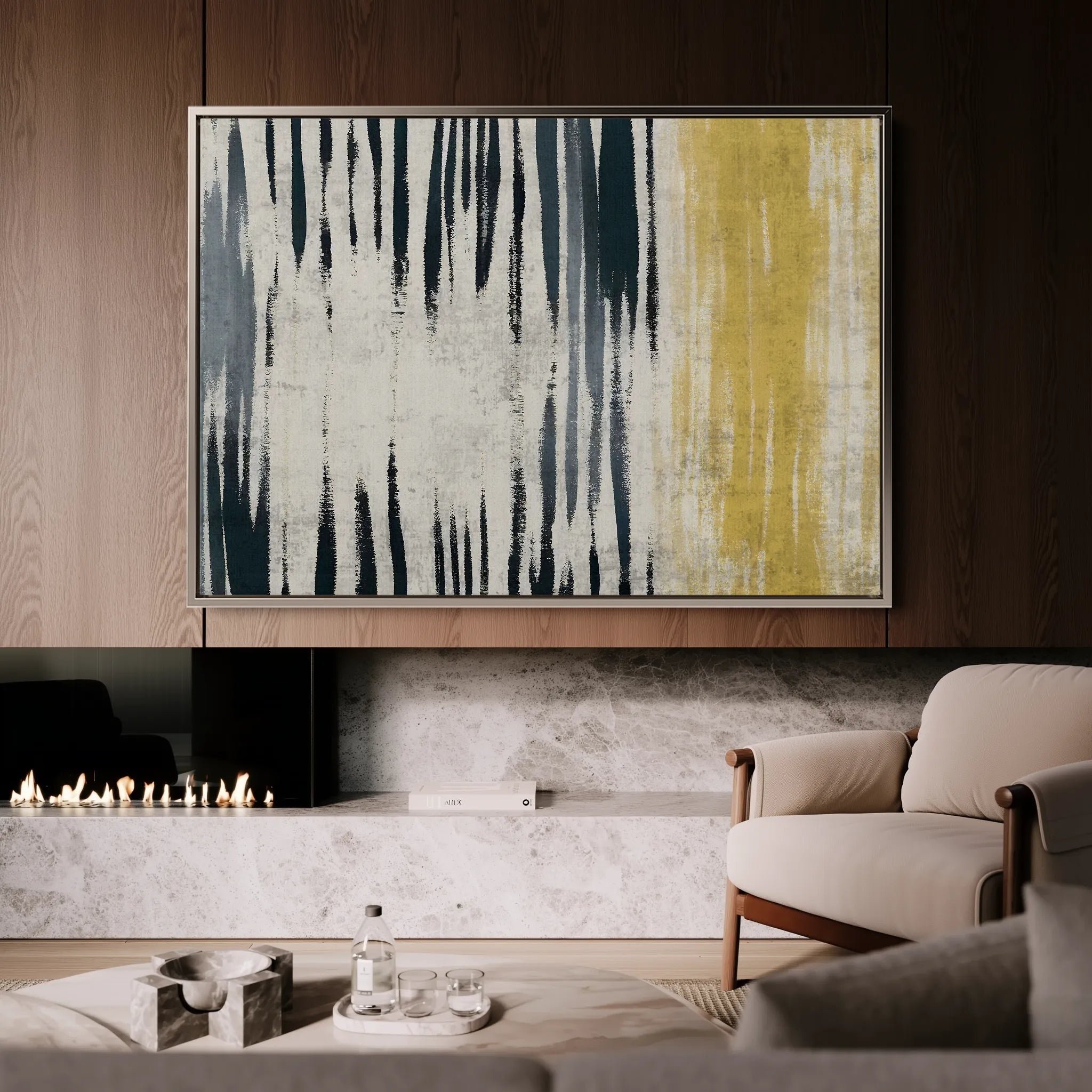 Abstract 112 Canvas Art 18" x 24" / 45 x 60 cm / Black