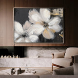 Floral 112 Canvas Art 18" x 24" / 45 x 60 cm / Black