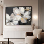 Floral 112 Canvas Art 18" x 24" / 45 x 60 cm / Black