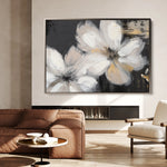 Floral 112 Canvas Art 18" x 24" / 45 x 60 cm / Black