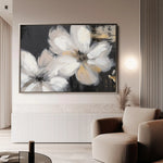 Floral 112 Canvas Art 60 x 40 cm / Black