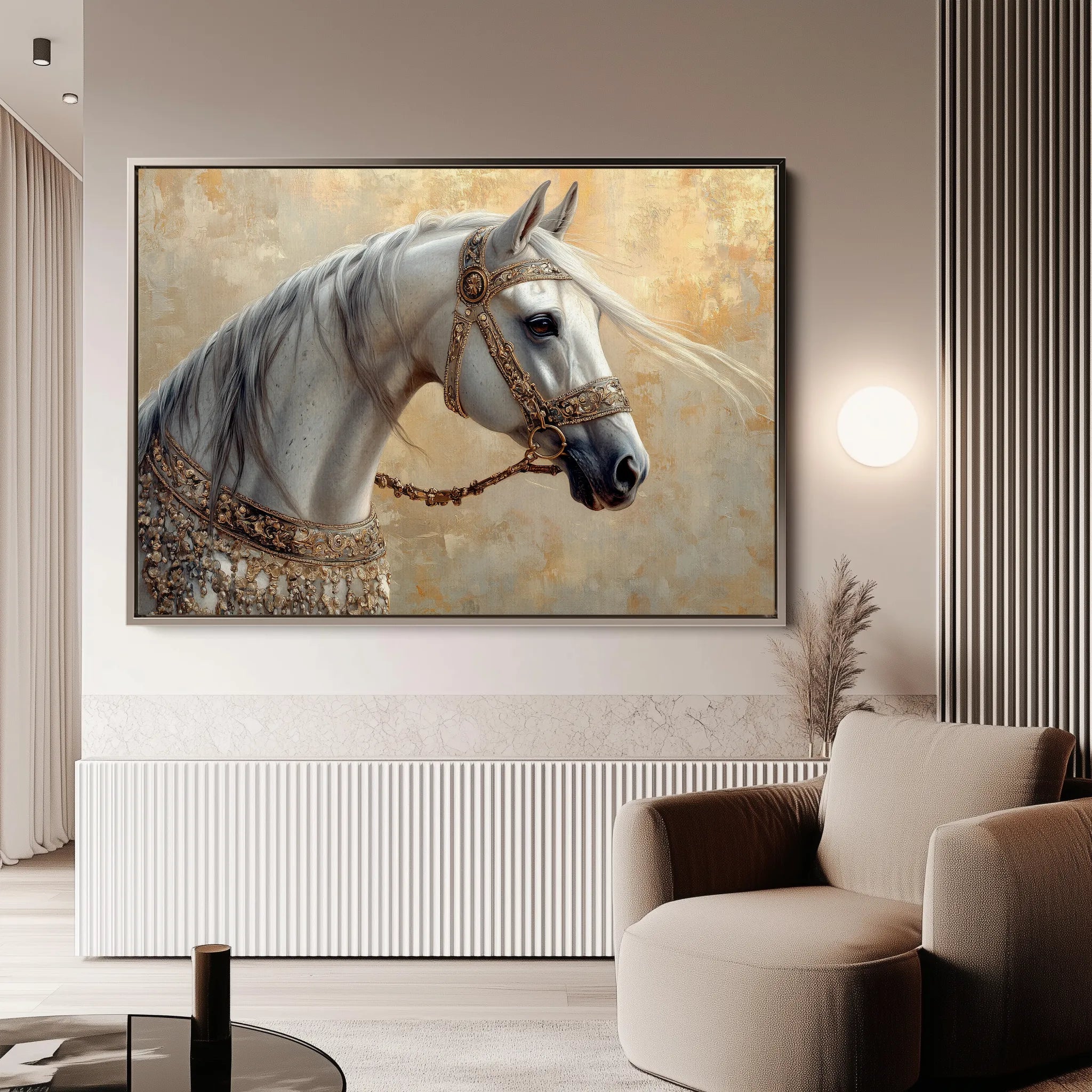 Horses 112 Canvas Art 18" x 24" / 45 x 60 cm / Black