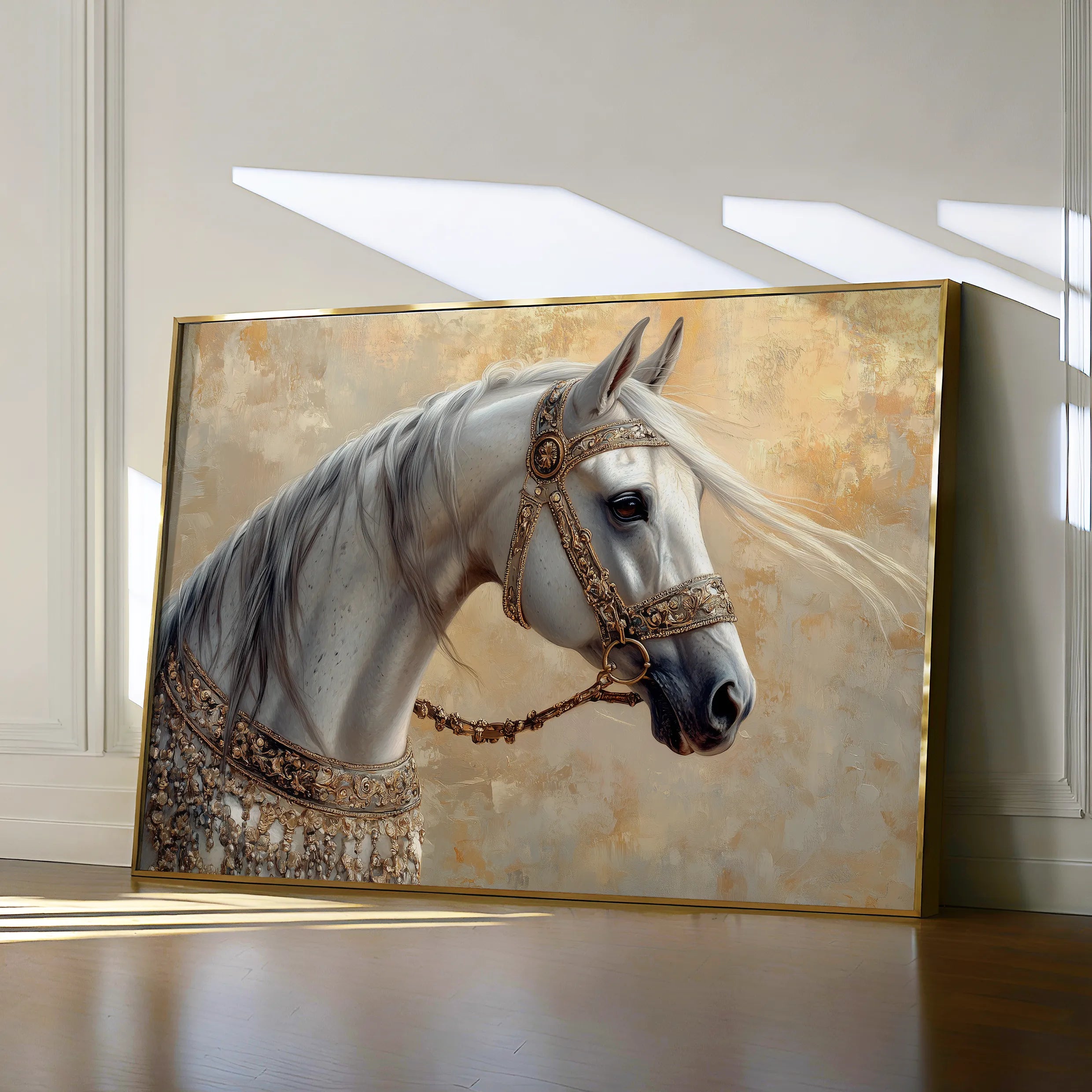 Horses 112 Canvas Art 18" x 24" / 45 x 60 cm / Black