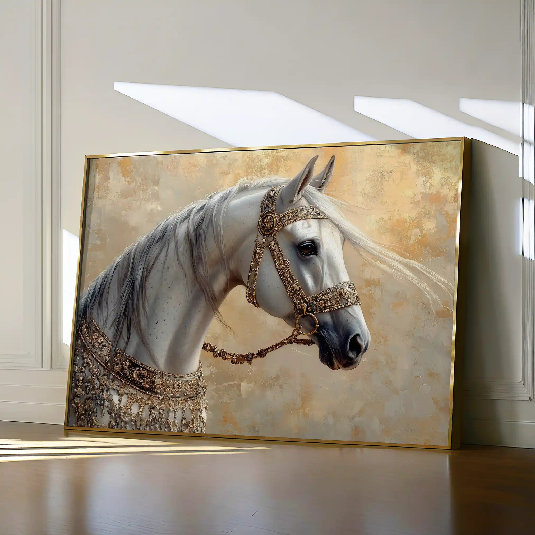 Horses 112 Canvas Art 60 x 40 cm / Black