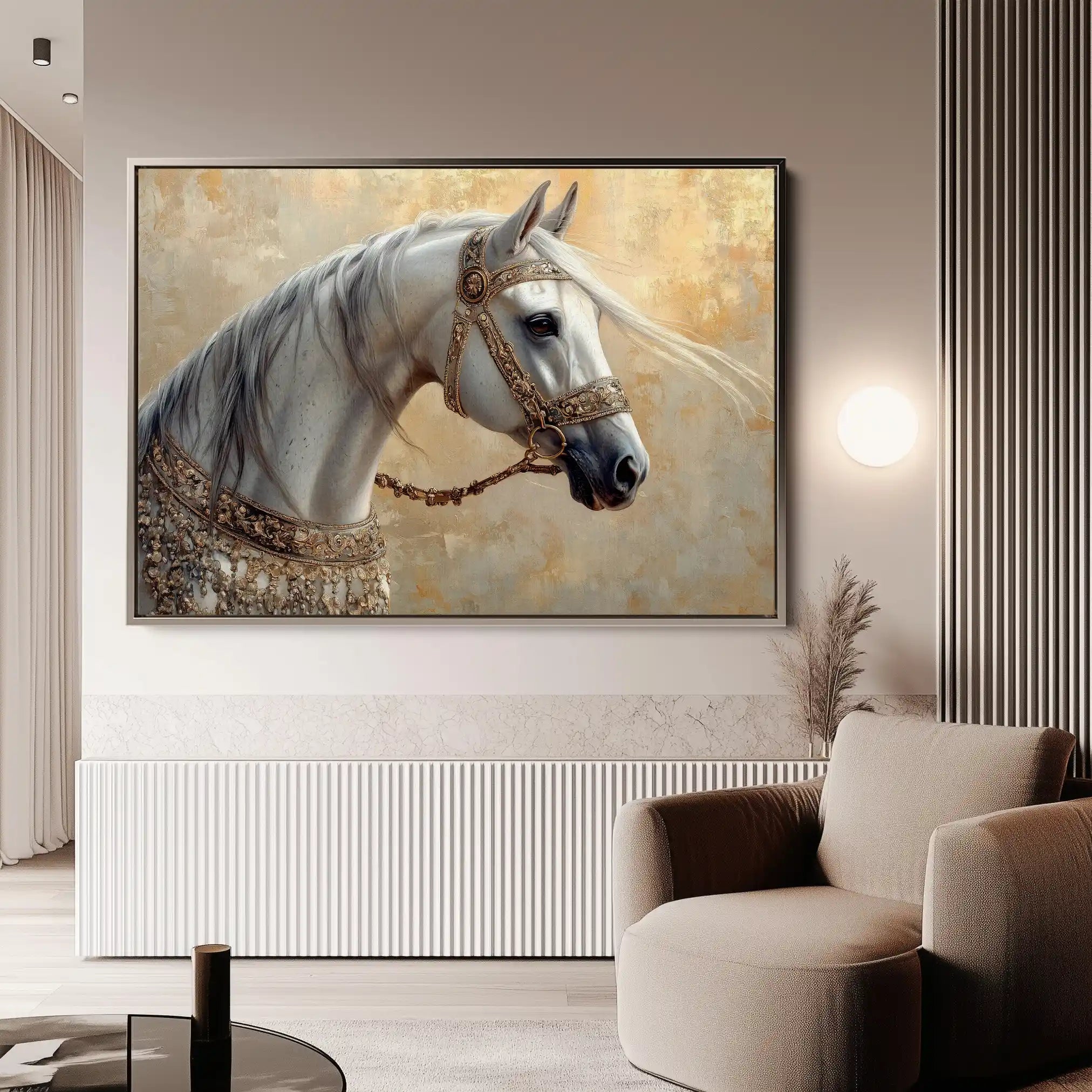 Horses 112 Canvas Art 60 x 40 cm / Black