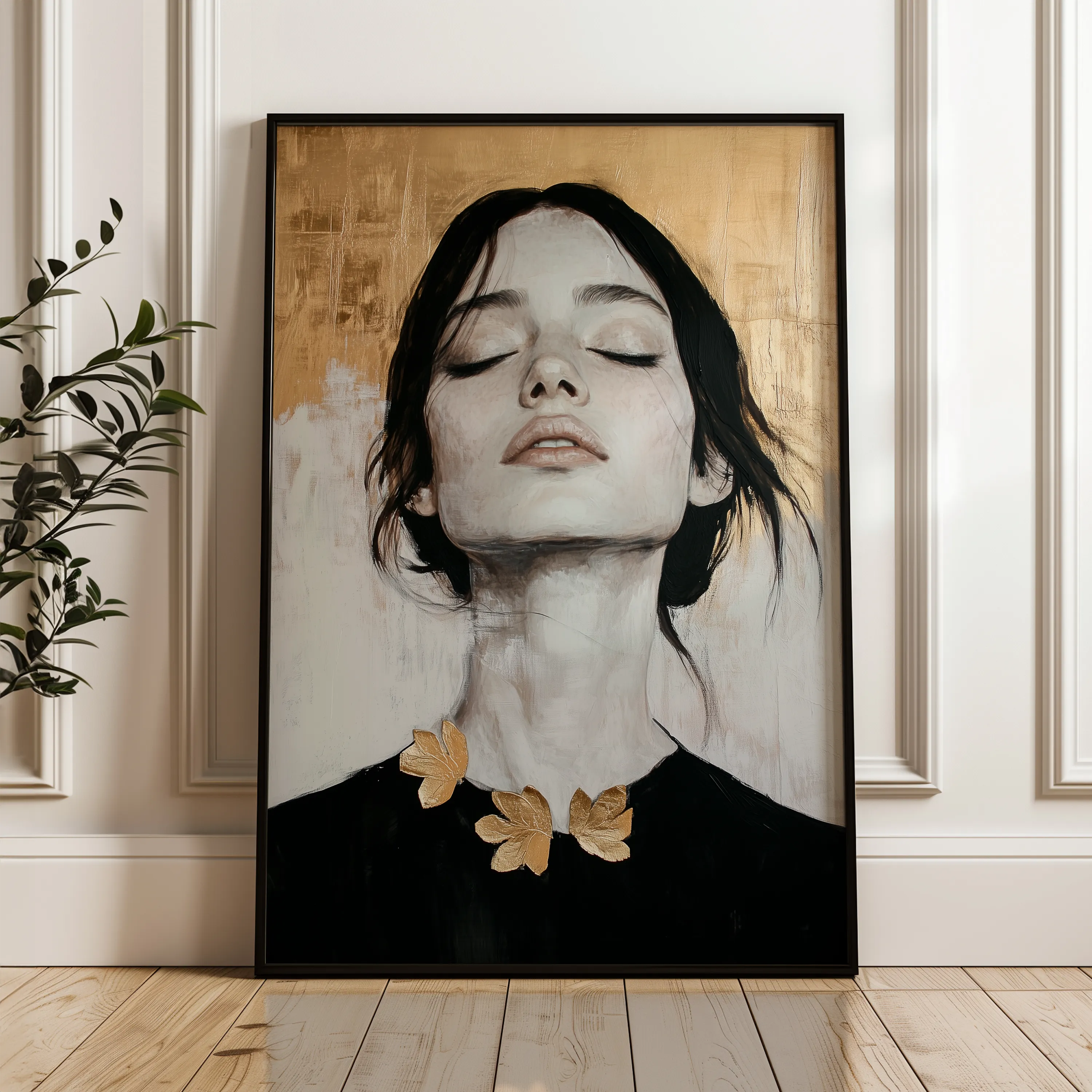 Portrait 112 Canvas Art 18" x 24" / 45 x 60 cm / Black