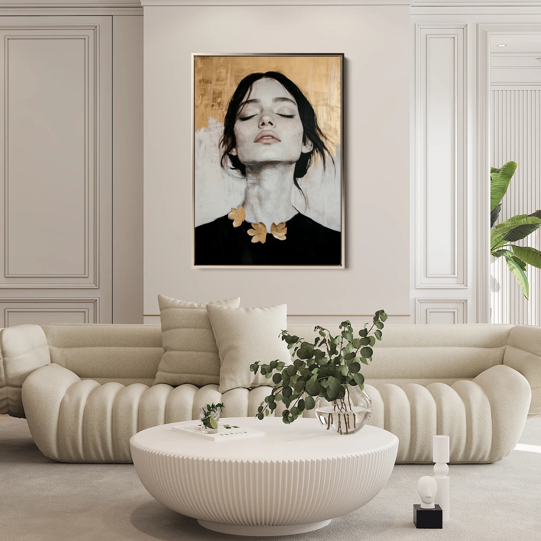 Portrait 112 Canvas Art 18" x 24" / 45 x 60 cm / Black