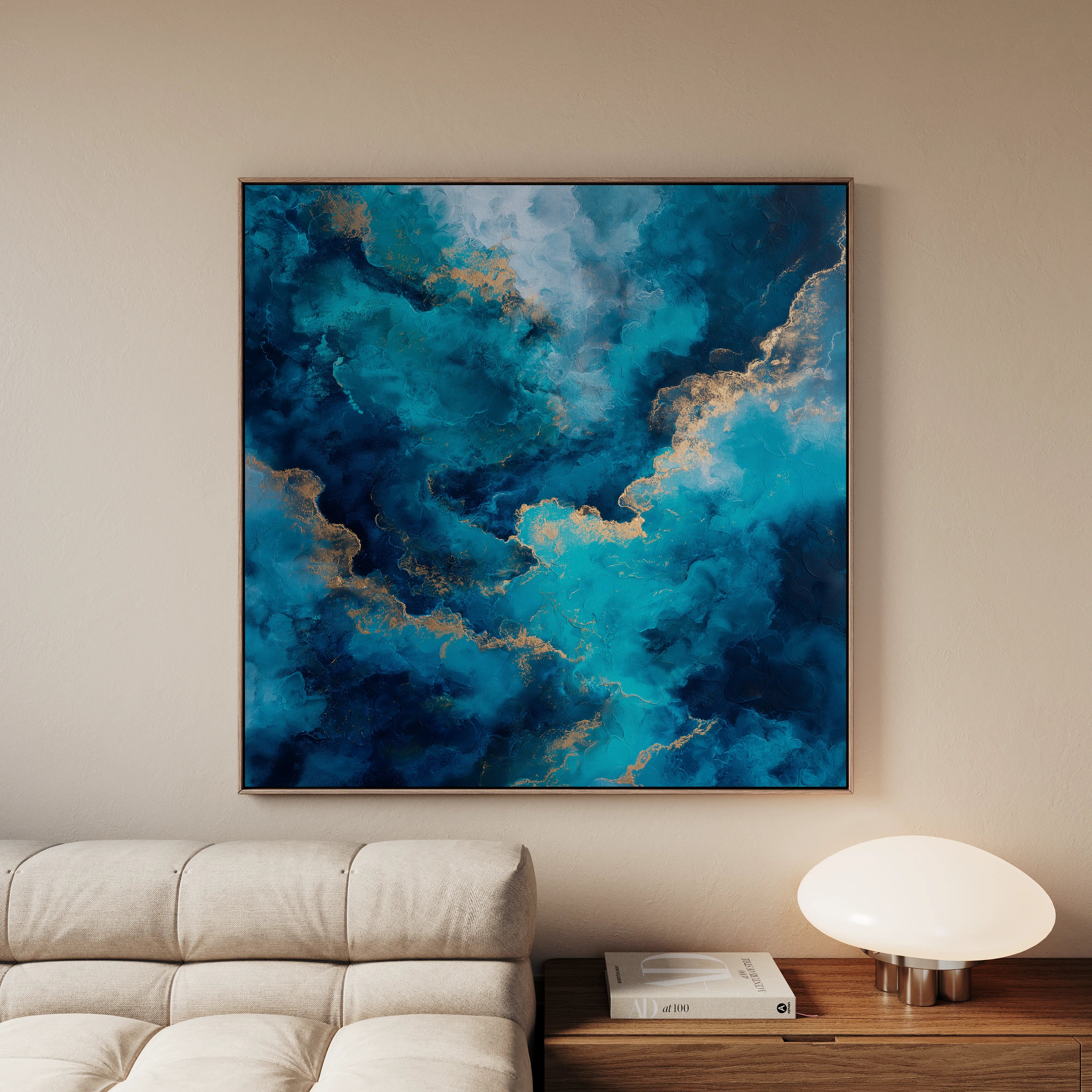 Abstract 1120 Canvas Art 16" x 16" / 40 x 40 cm / Black