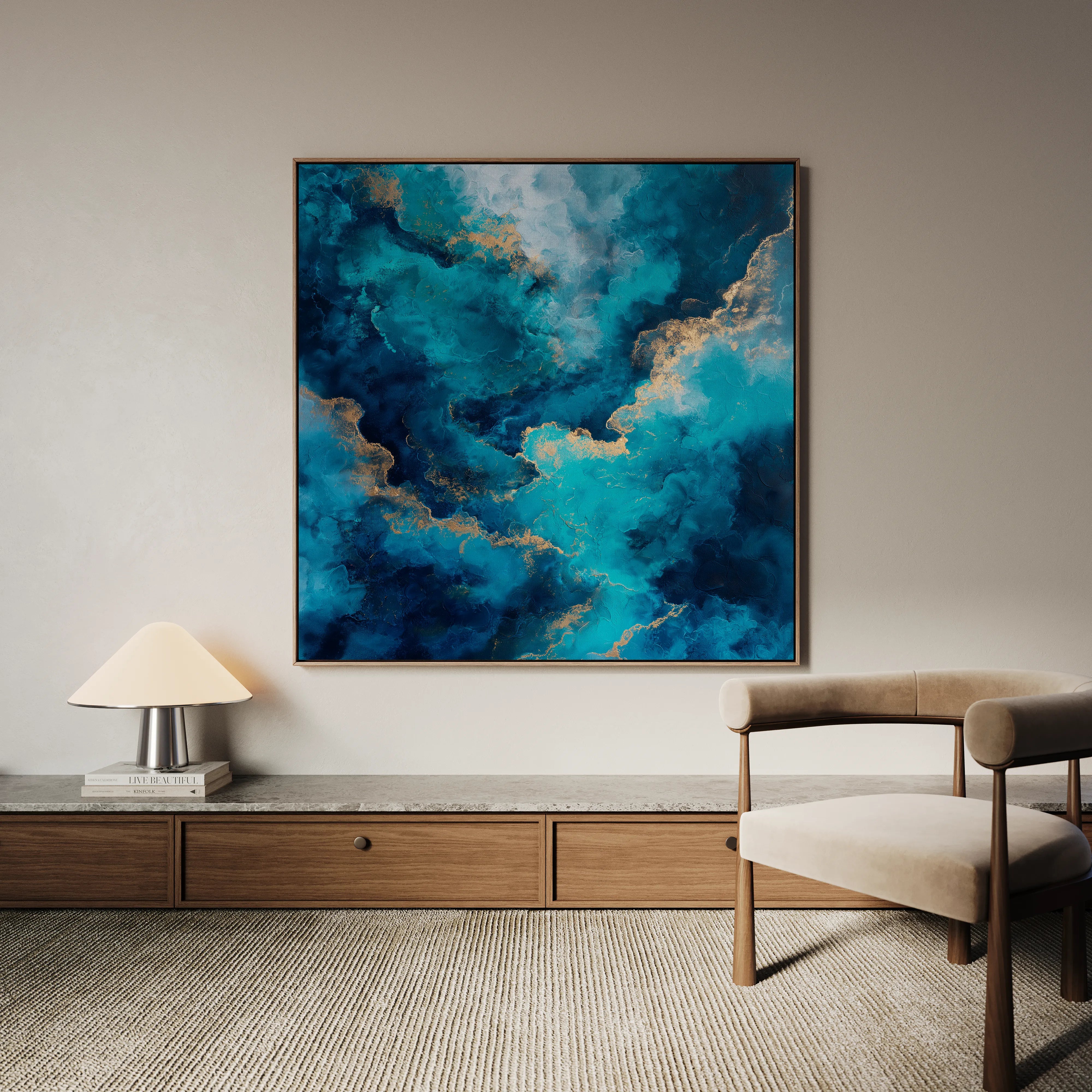 Abstract 1120 Canvas Art 16" x 16" / 40 x 40 cm / Black