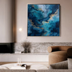 Abstract 1120 Canvas Art 16" x 16" / 40 x 40 cm / Black