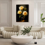 Floral 1120 Canvas Art 18" x 24" / 45 x 60 cm / Black