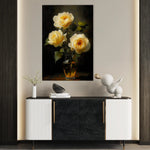 Floral 1120 Canvas Art 18" x 24" / 45 x 60 cm / Black