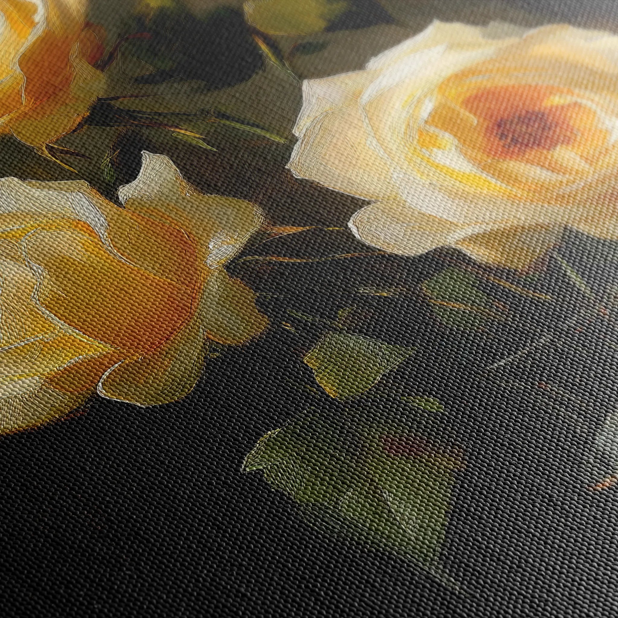 Floral 1120 Canvas Art 18" x 24" / 45 x 60 cm / Black