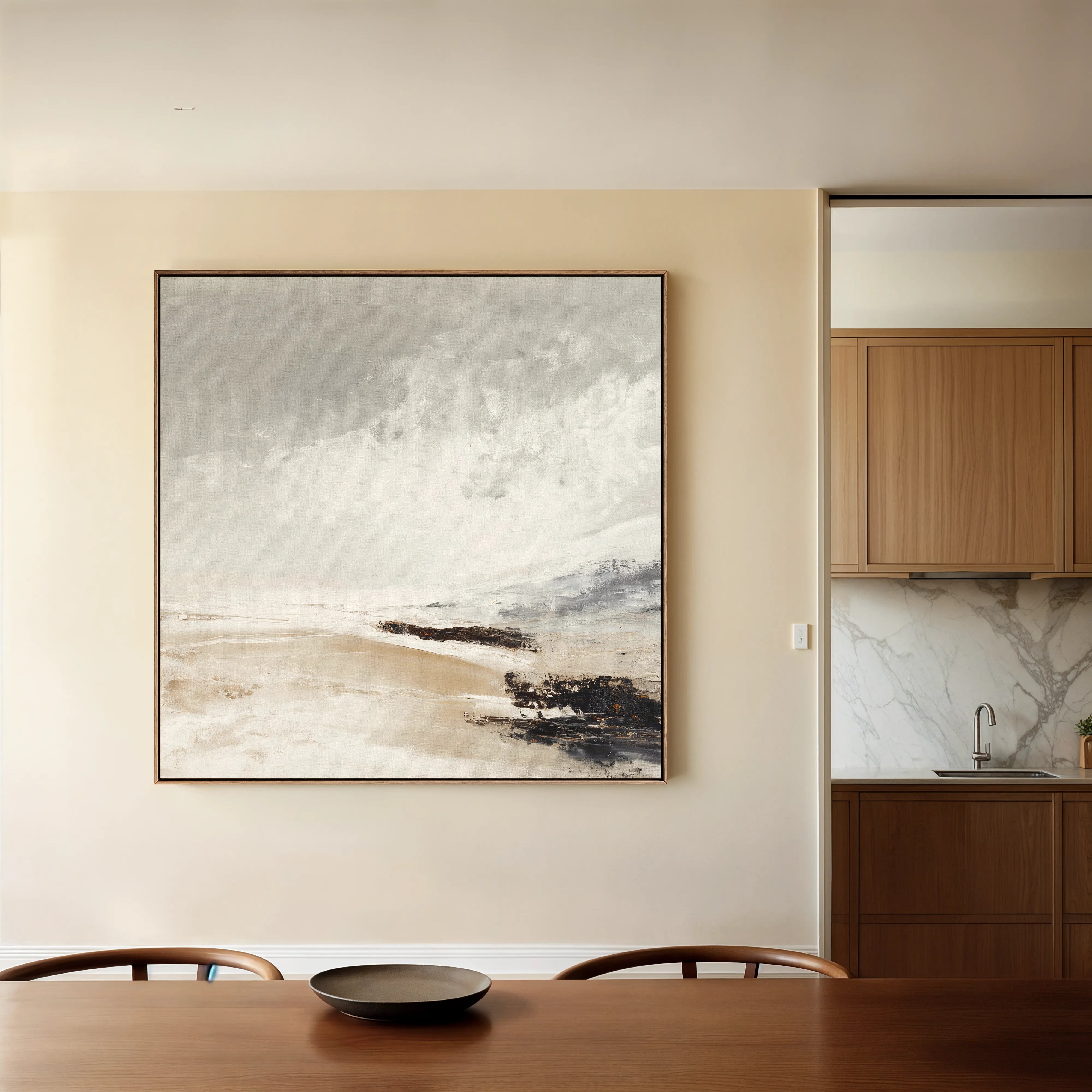 Abstract 1121 Canvas Art 16" x 16" / 40 x 40 cm / Black