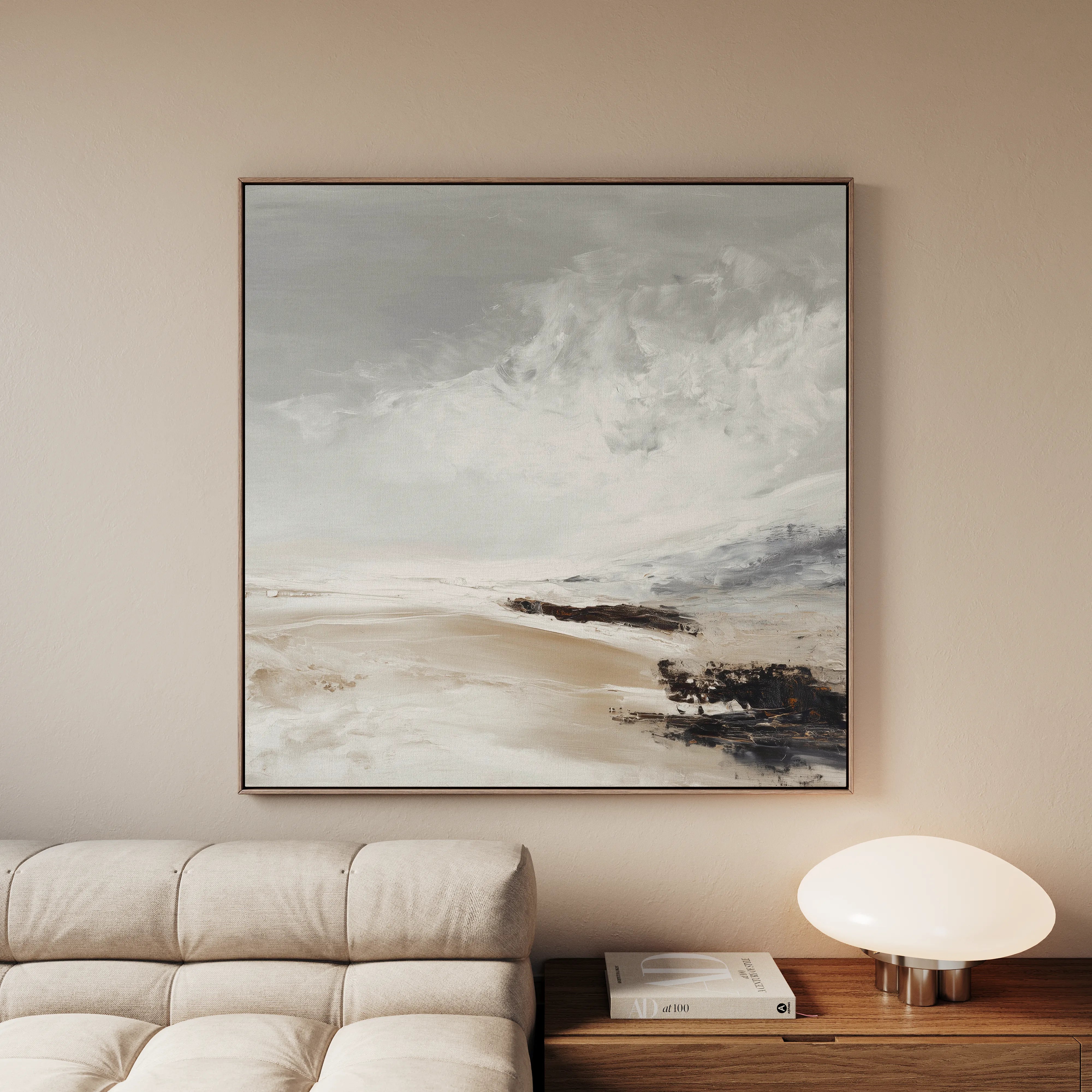 Abstract 1121 Canvas Art 16" x 16" / 40 x 40 cm / Black