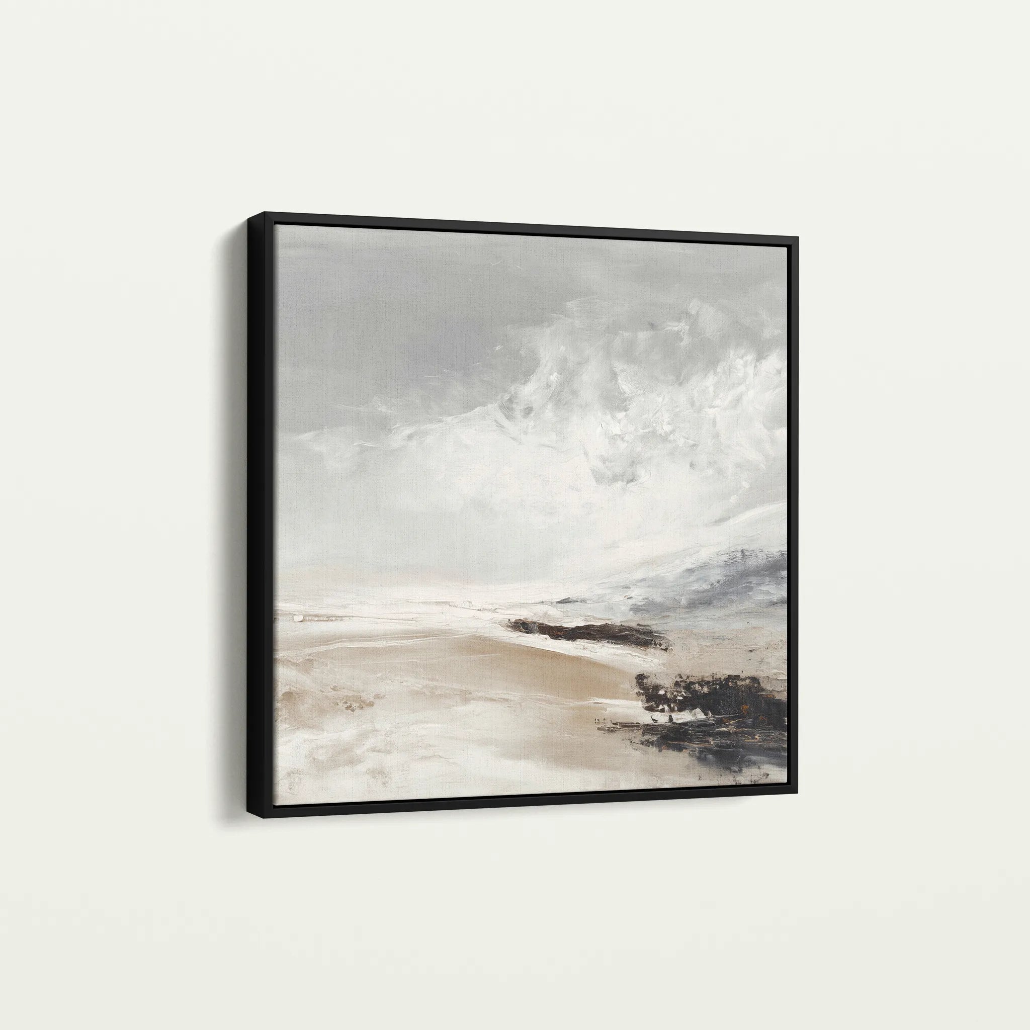 Abstract 1121 Canvas Art 16" x 16" / 40 x 40 cm / Black