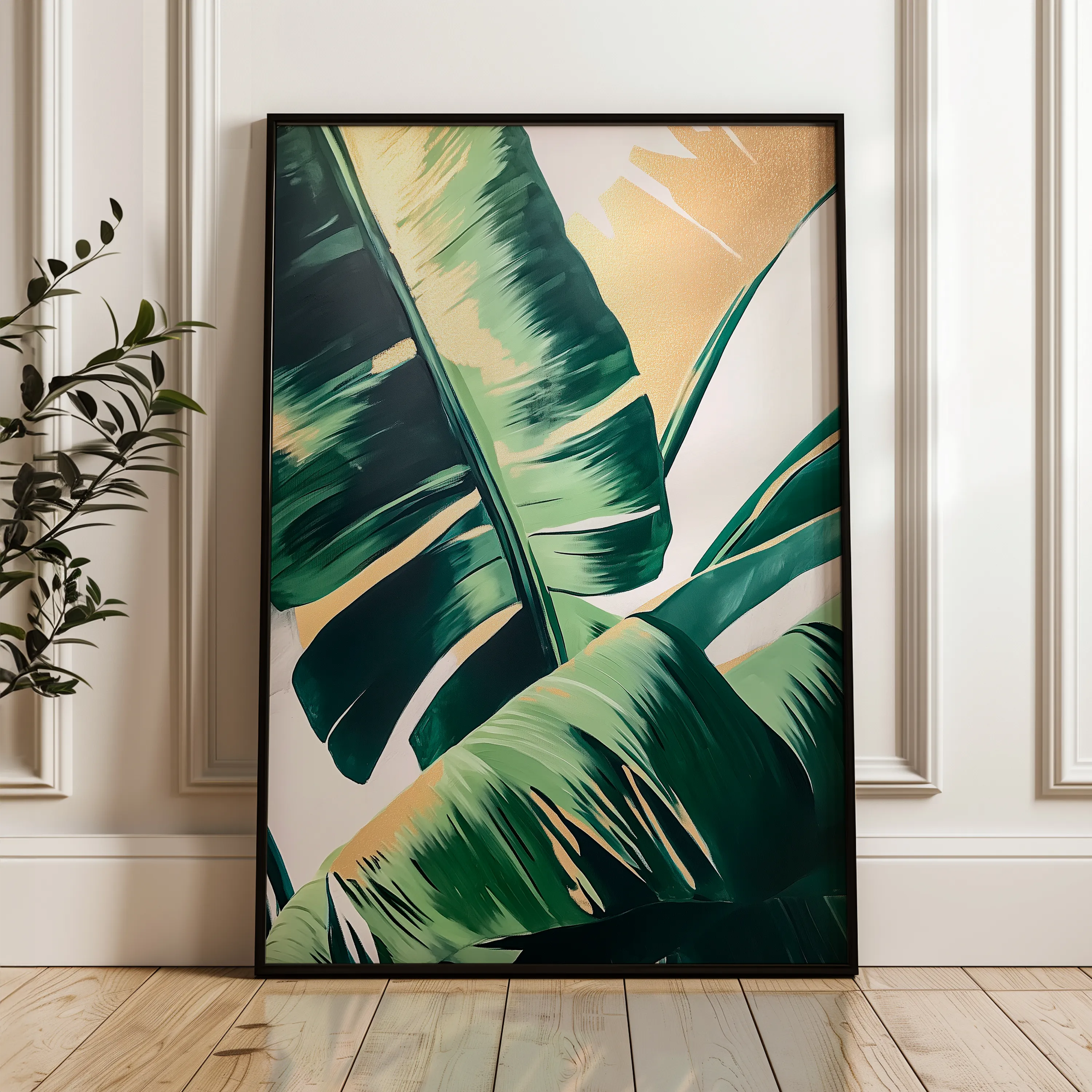 Floral 1121 Canvas Art 18" x 24" / 45 x 60 cm / Black