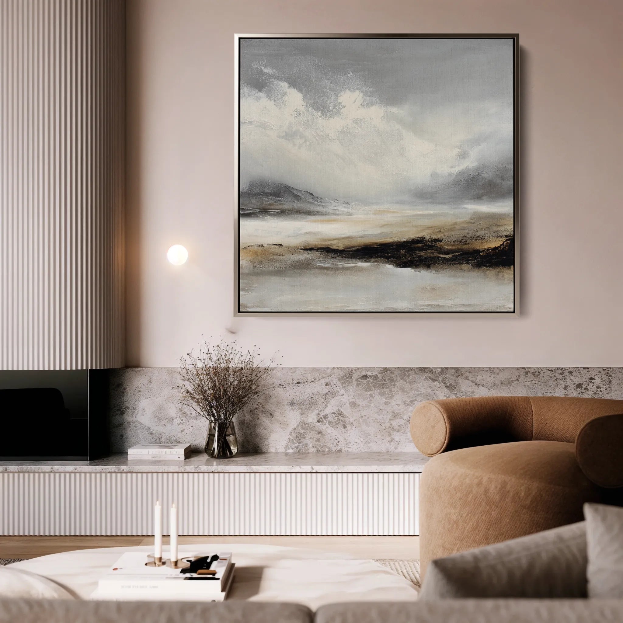 Abstract 1122 Canvas Art 16" x 16" / 40 x 40 cm / Black