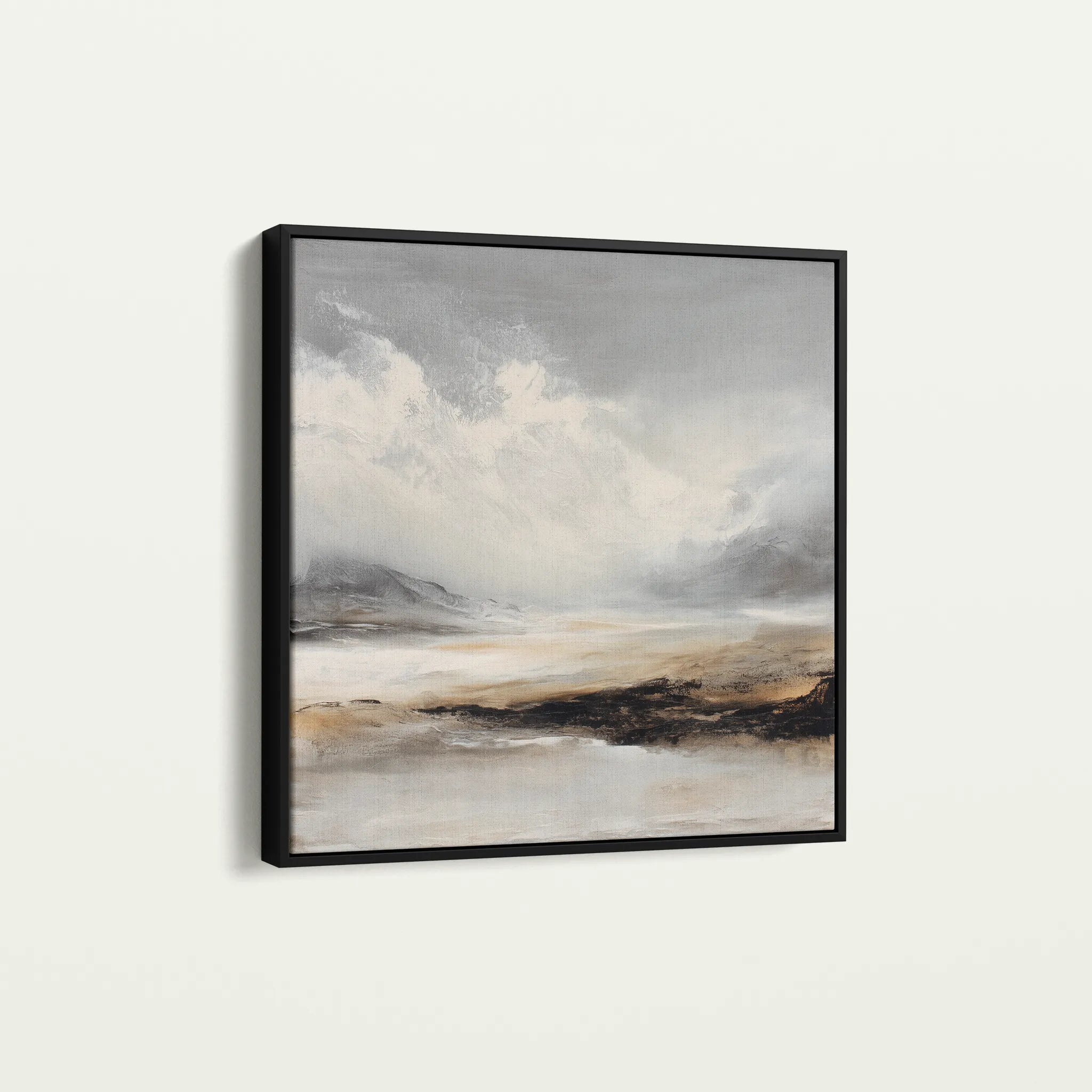 Abstract 1122 Canvas Art 16" x 16" / 40 x 40 cm / Black