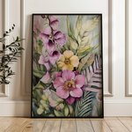 Floral 1122 Canvas Art 18" x 24" / 45 x 60 cm / Black