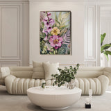Floral 1122 Canvas Art 18" x 24" / 45 x 60 cm / Black