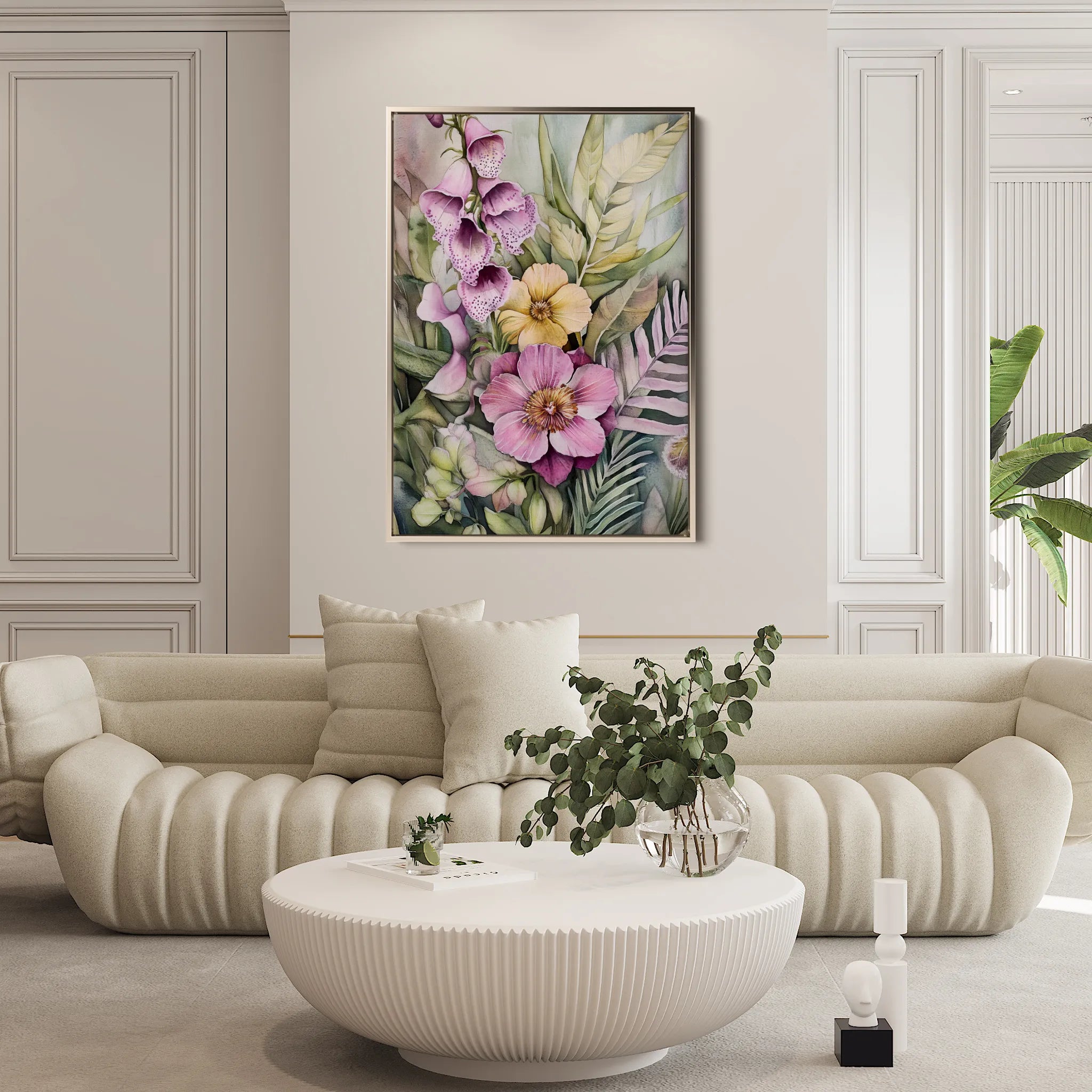 Floral 1122 Canvas Art 18" x 24" / 45 x 60 cm / Black
