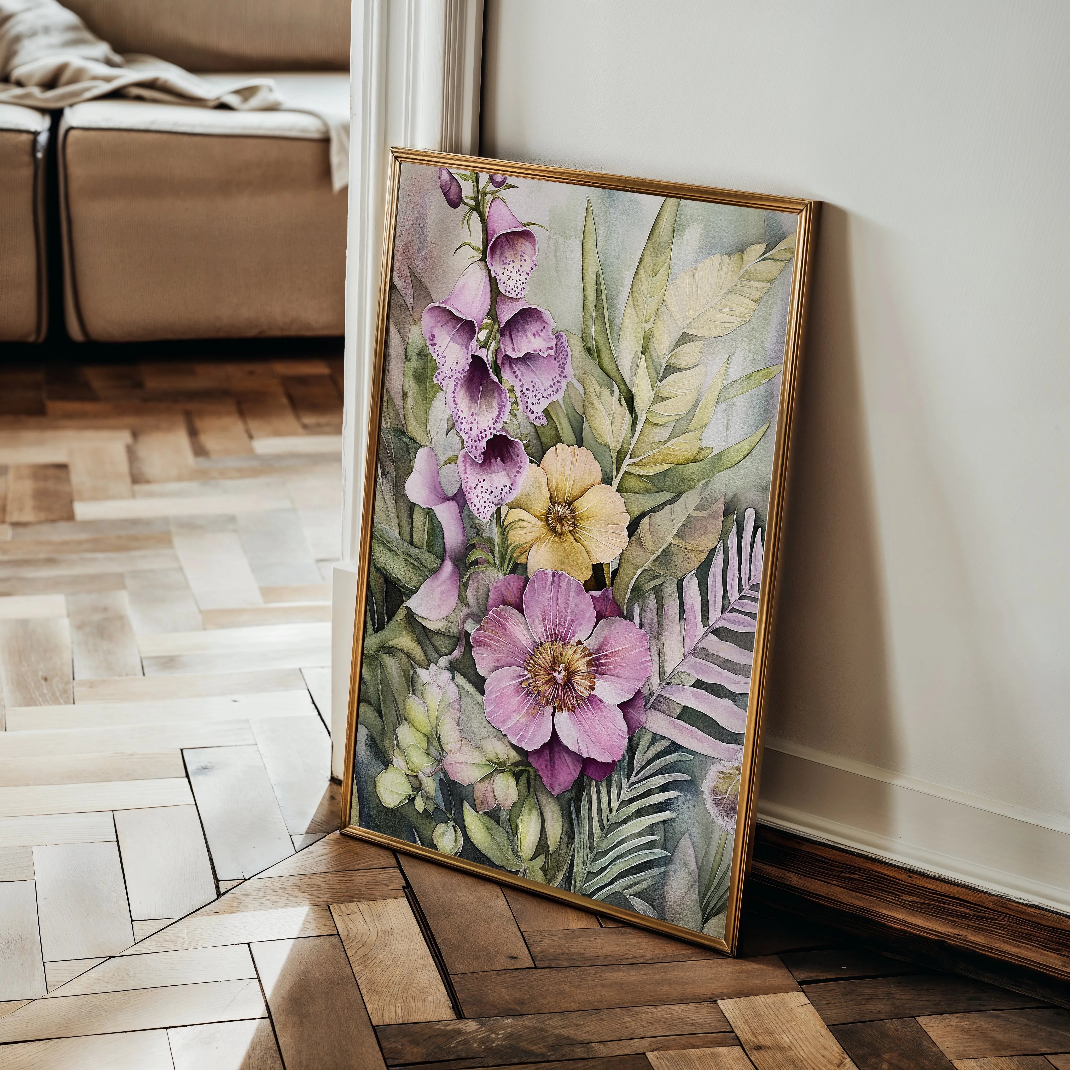 Floral 1122 Canvas Art 18" x 24" / 45 x 60 cm / Black