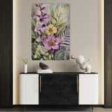 Floral 1122 Canvas Art 18" x 24" / 45 x 60 cm / Black