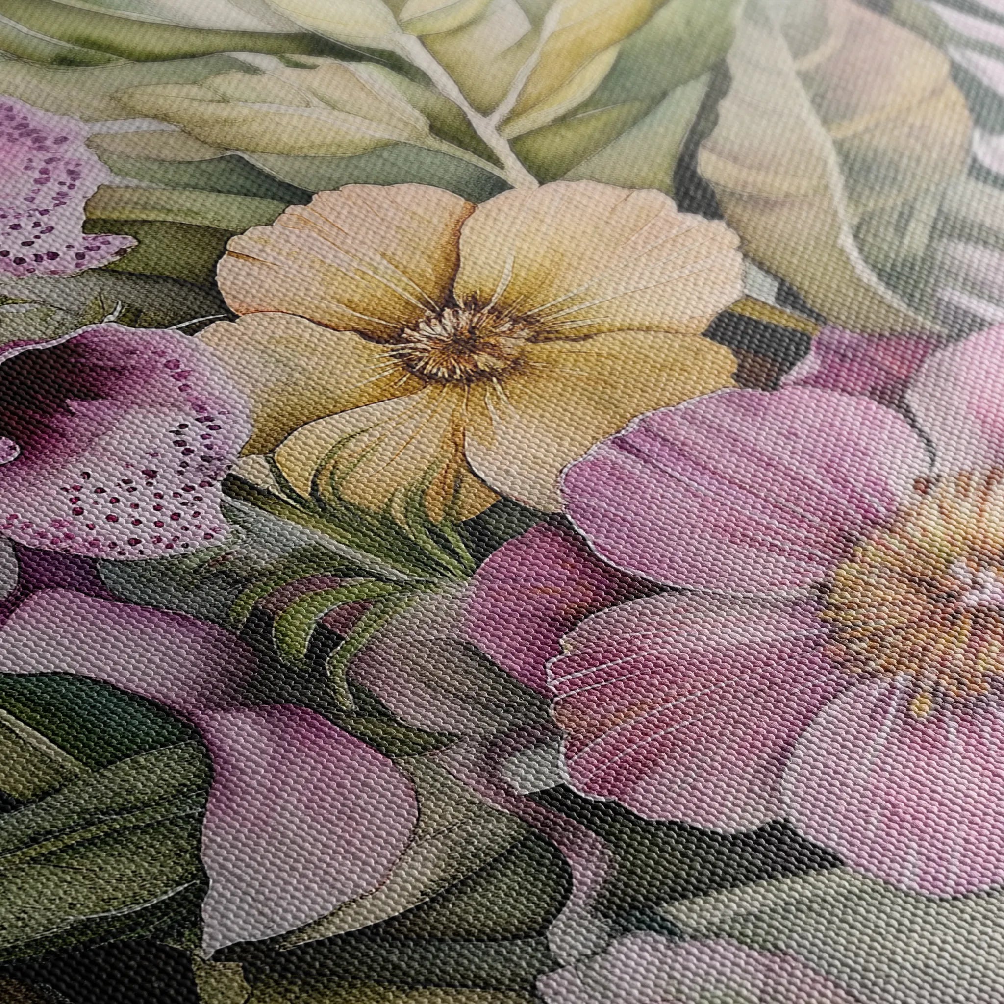 Floral 1122 Canvas Art 18" x 24" / 45 x 60 cm / Black