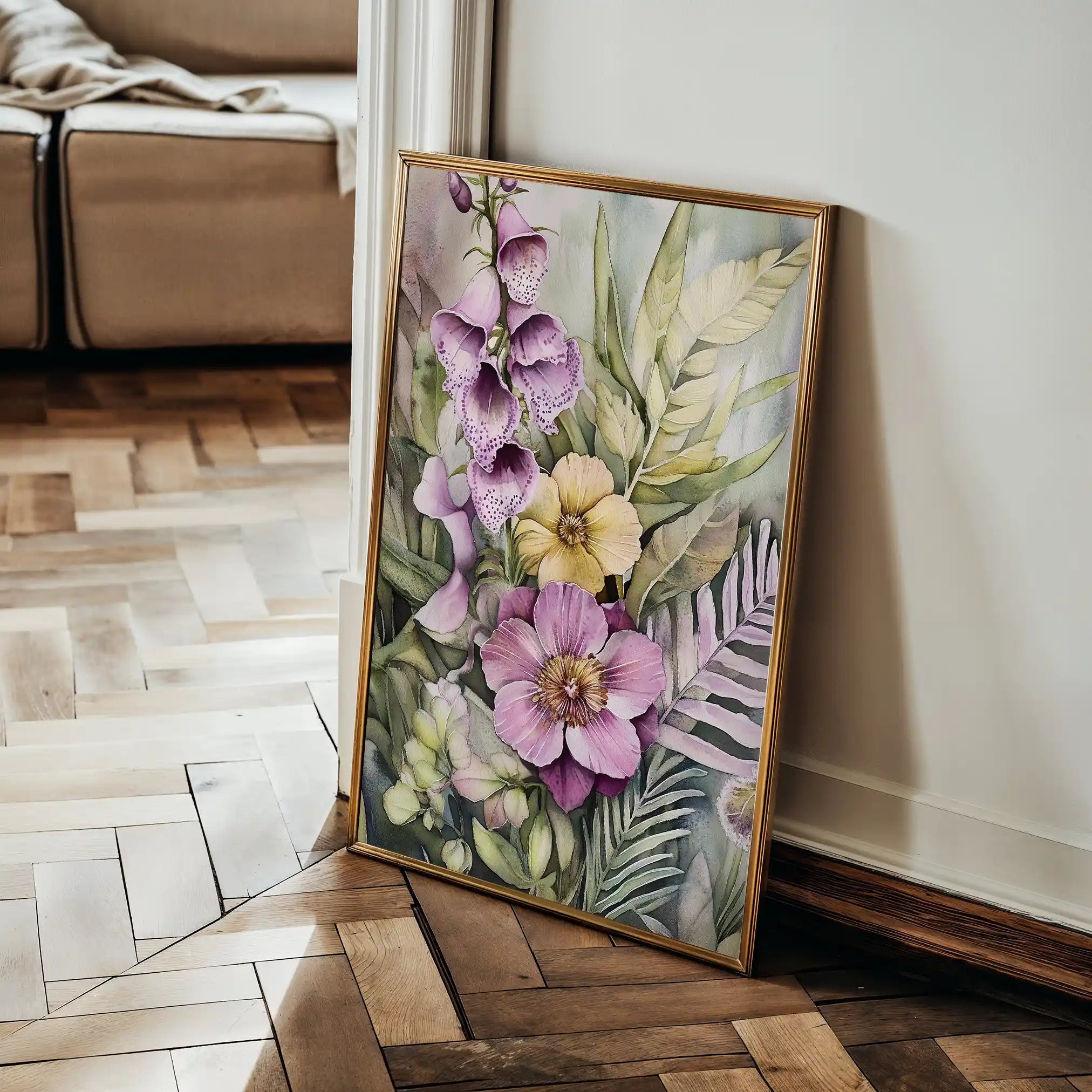 Floral 1122 Canvas Art 60 x 40 cm / Black
