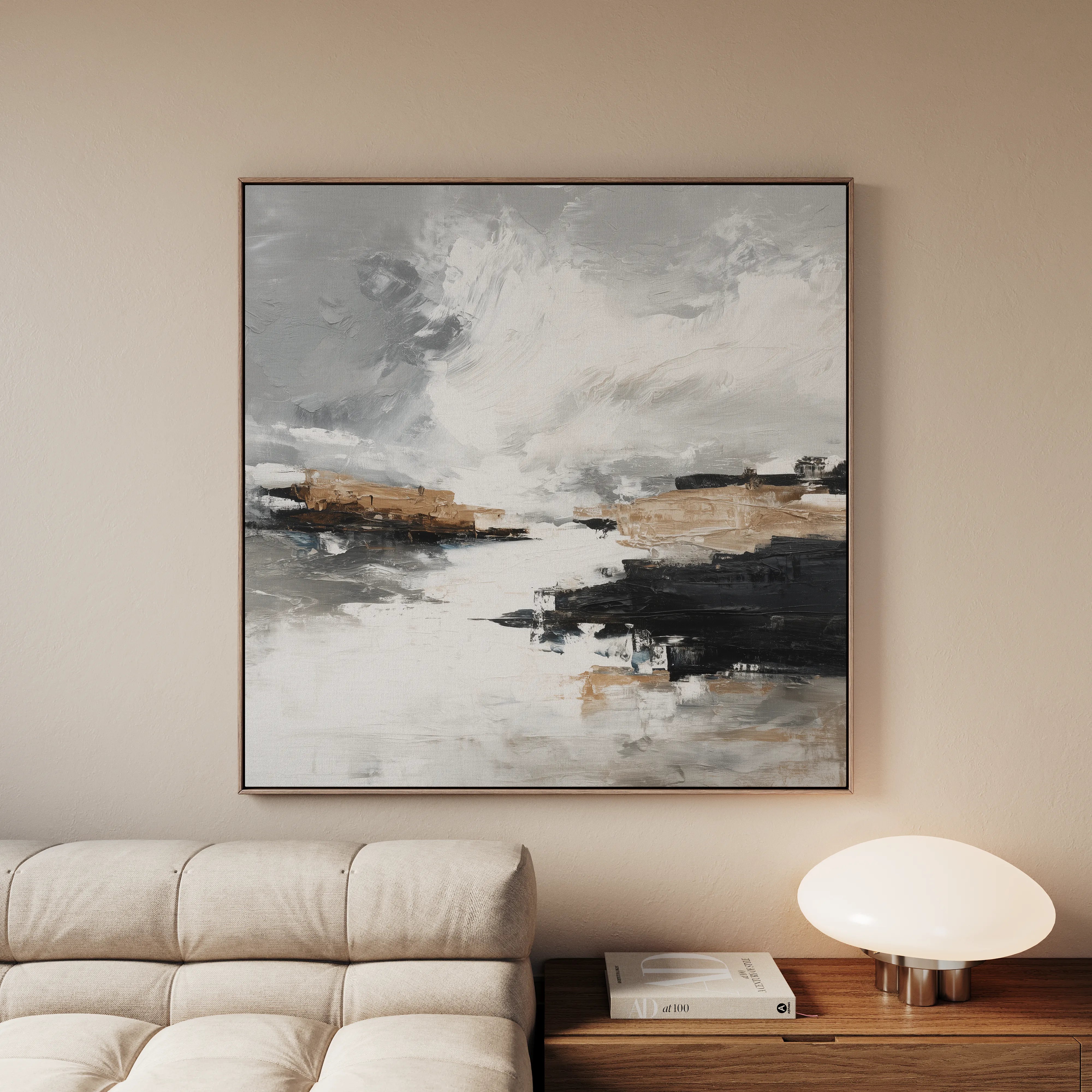 Abstract 1123 Canvas Art 16" x 16" / 40 x 40 cm / Black