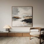 Abstract 1123 Canvas Art 16" x 16" / 40 x 40 cm / Black